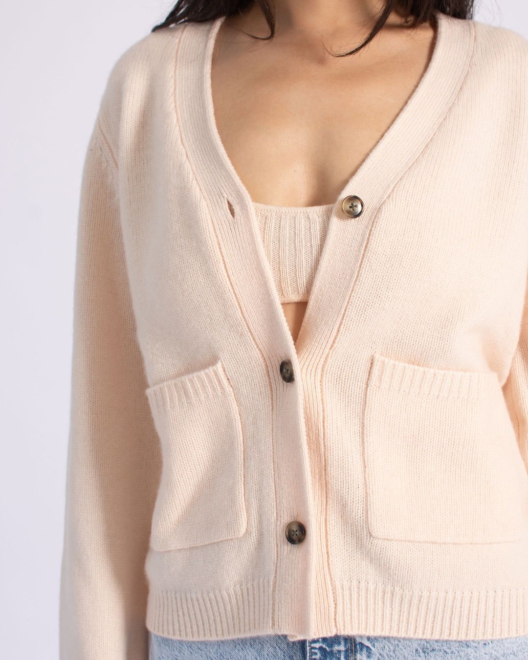 Short Button Front Cashmere Cardigan 2