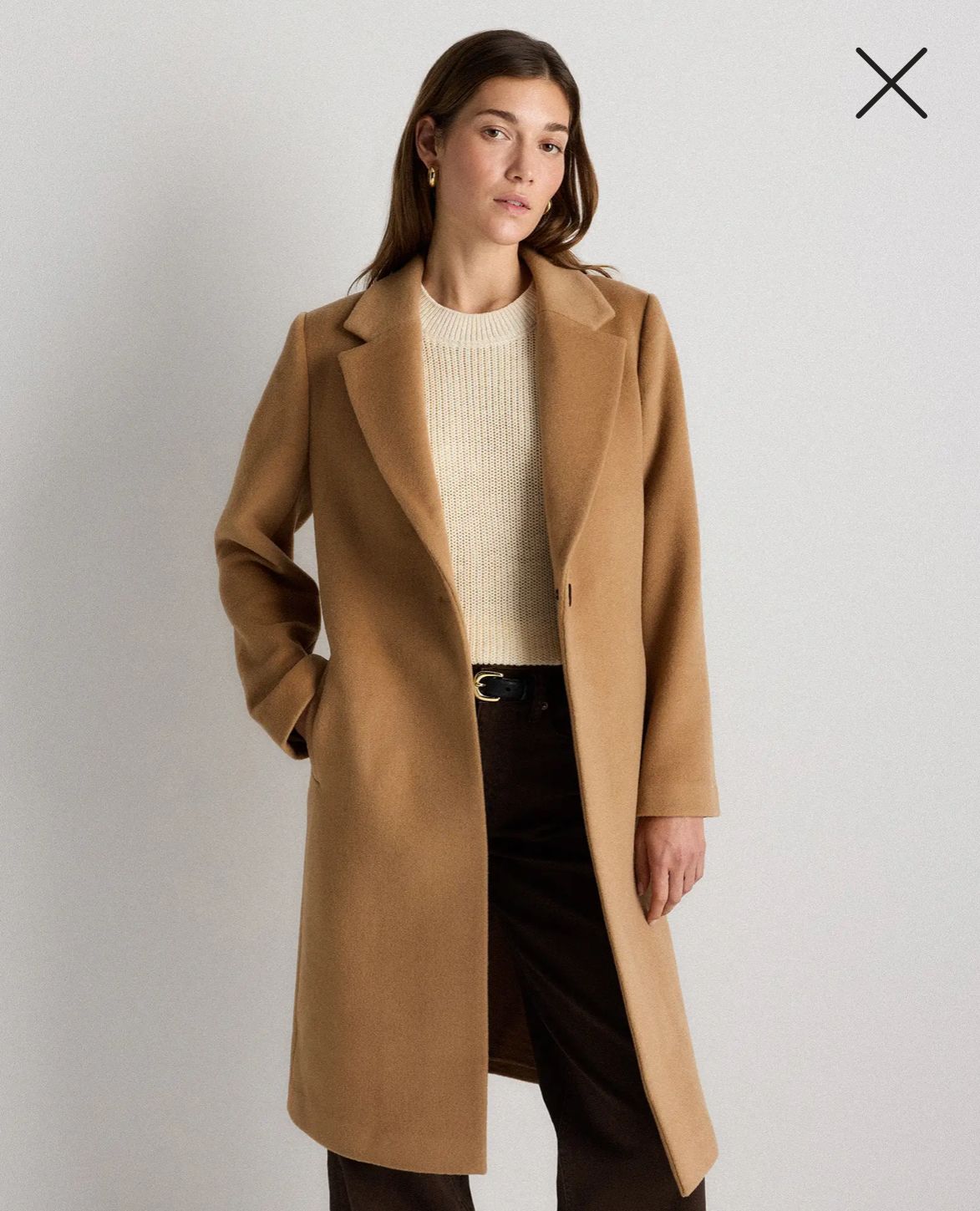 Single-Breasted Camel Cashmere Coat 2