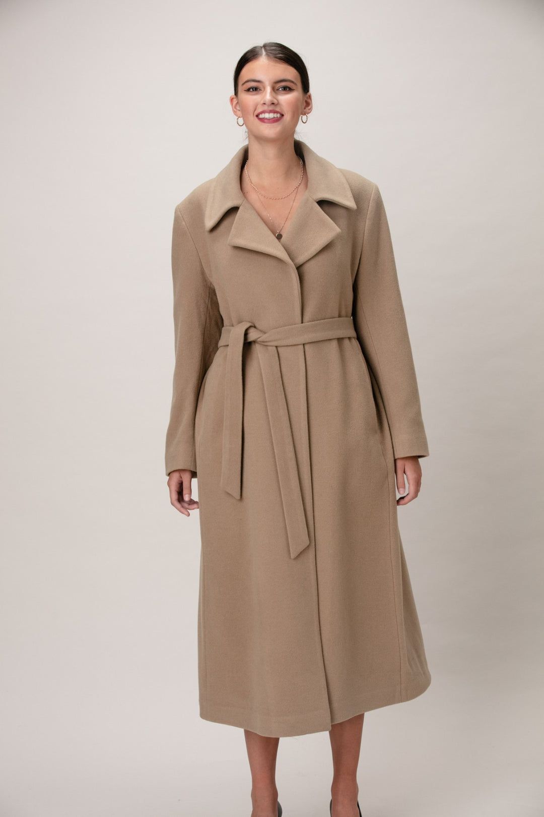 Belted Fitted Cashmere Coat