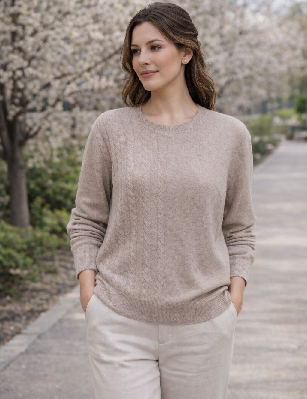 Cable Knit Cashmere Pullover