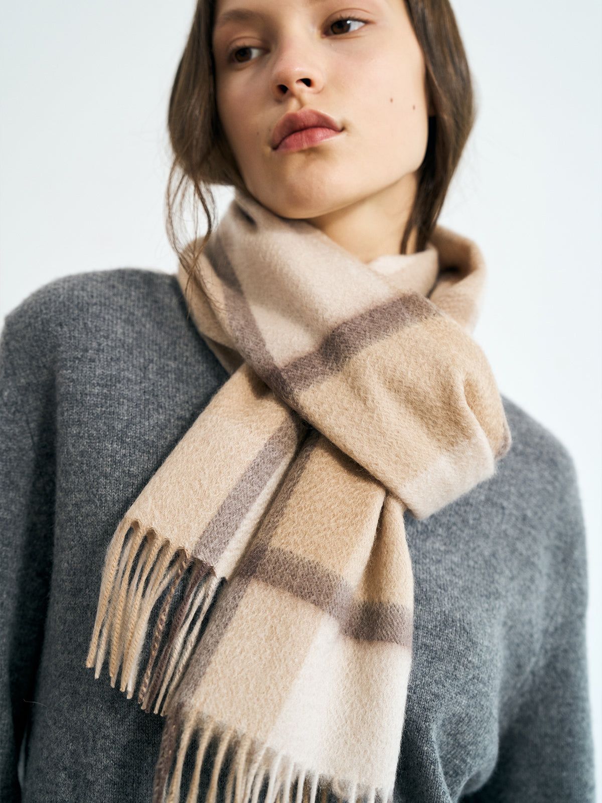 Plaid Cashmere Scarf