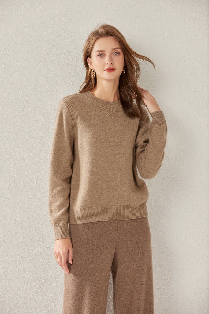 Classic Round Neck Cashmere Sweater 2